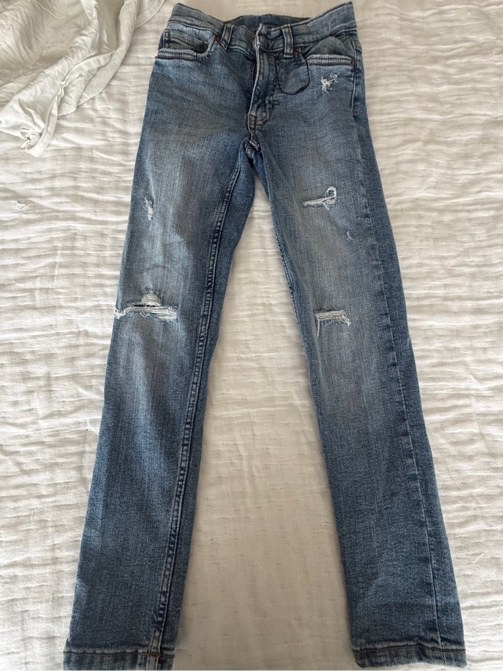 Classic Distressed Girls Jeans - Blue